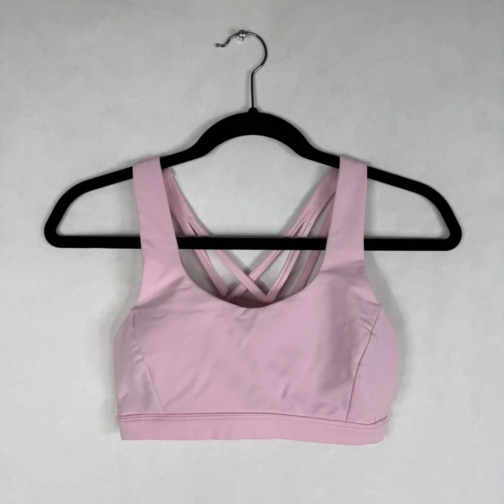 LULULEMON Free To Be Serene Bra - Pearl Pink - W2AJ8S - Sz 4 - Picture 5 of 7